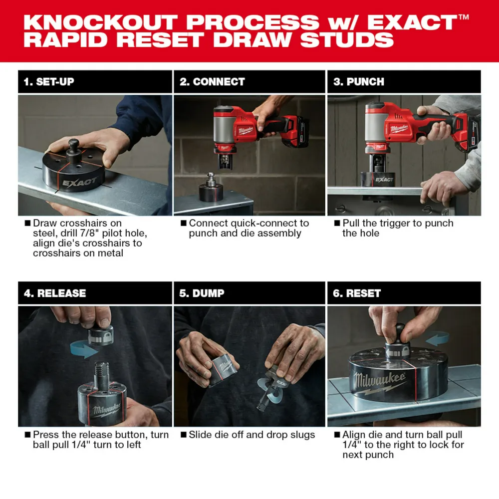 Milwaukee M18 Force Logic 10-Ton Knockout Tool 1/2" - 4" Kit