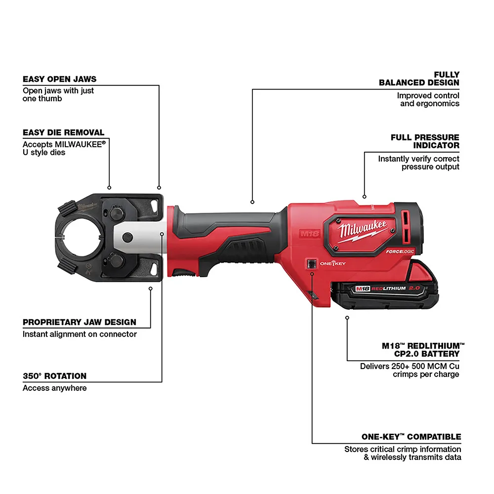 Milwaukee M18 Force Logic 600 Mcm Crimper