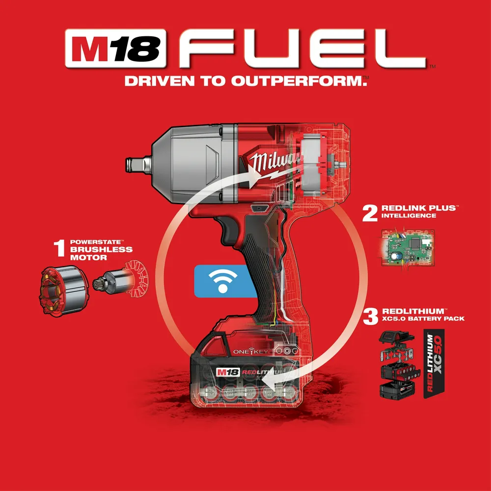 Milwaukee M18 FUEL ONE-KEY 1/2" High Torque Impact Wrench with Friction Ring Kit