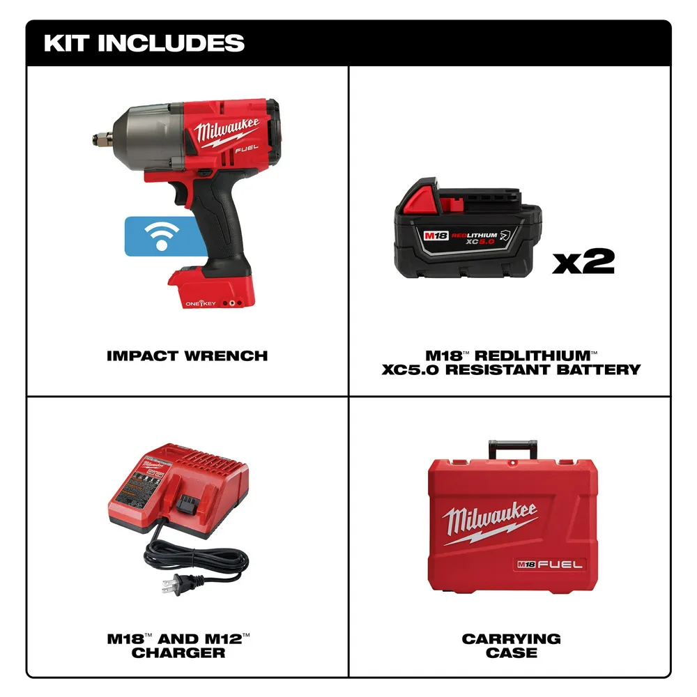 Milwaukee M18 FUEL ONE-KEY 1/2" High Torque Impact Wrench with Friction Ring Kit