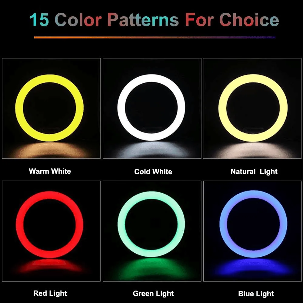 MJ-33 RGB LED Soft Ring Light With Stand-Selfie Light