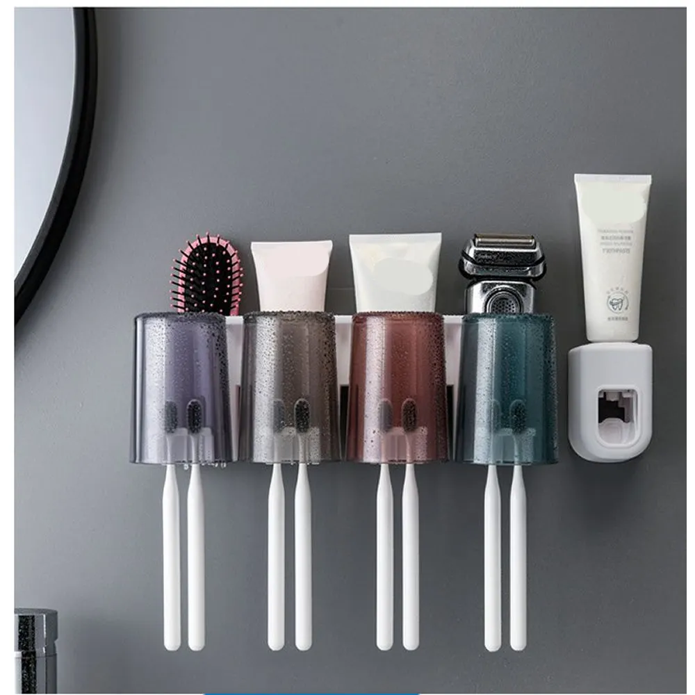 Multifunctional Wall-Mounted Four-Mouth Toothbrush Rack RA-879B