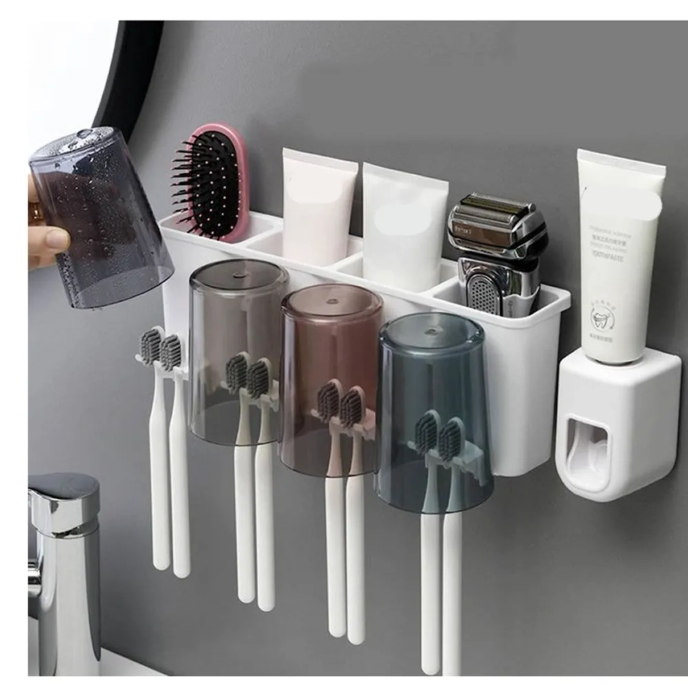 Multifunctional Wall-Mounted Four-Mouth Toothbrush Rack RA-879B