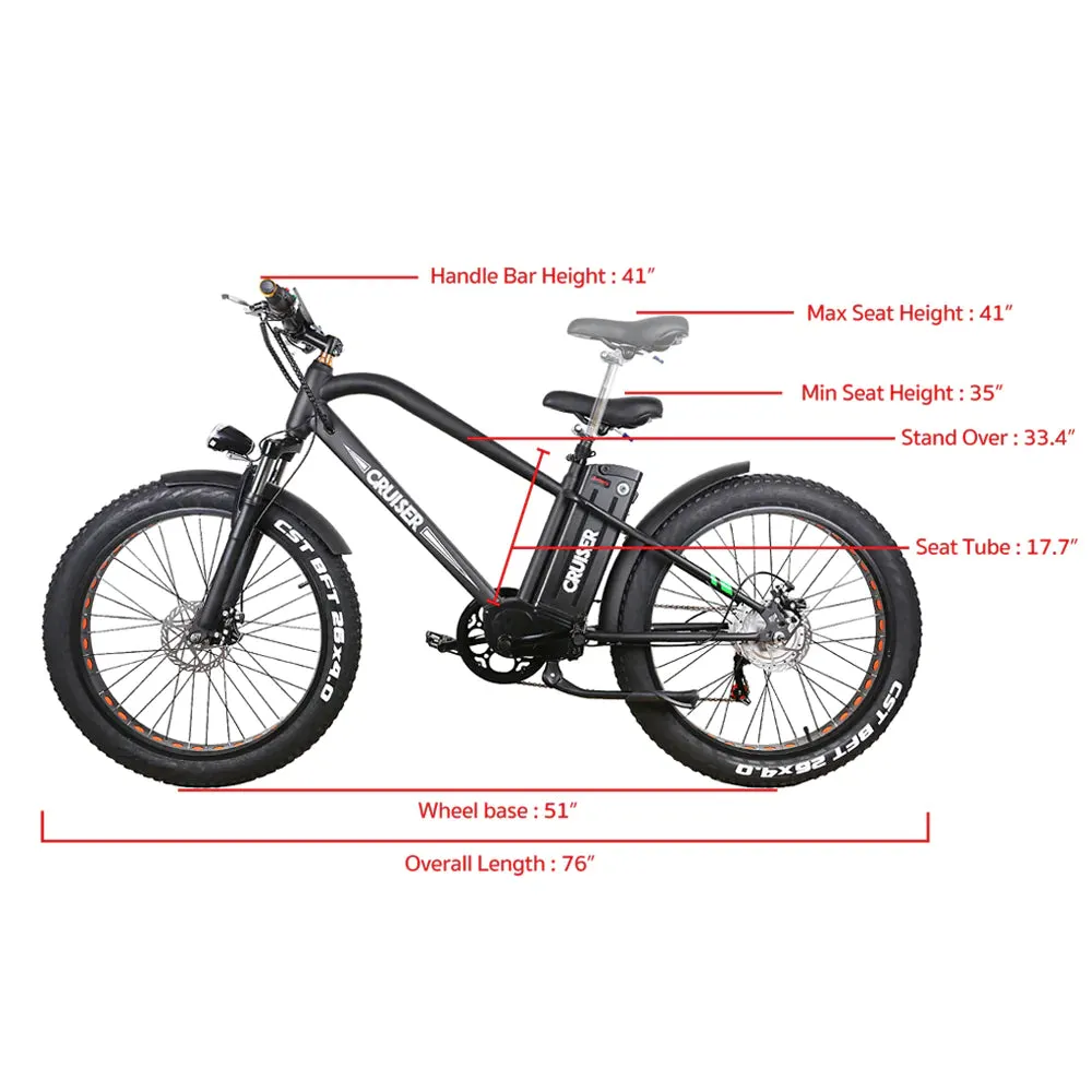 Nakto Super Cruiser Fat Tire Electric Bike