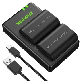 NEEWER 2-Pack LP-E6/E6N Rechargeable Battery Charger Set For Canon