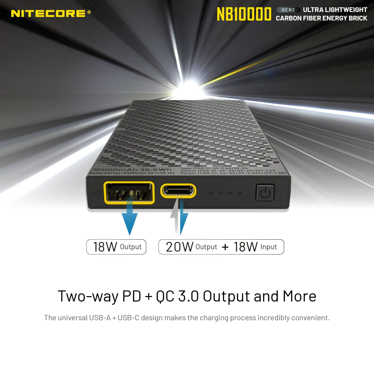 Nitecore NB10000 Power Bank Dual Output 10000mAh battery