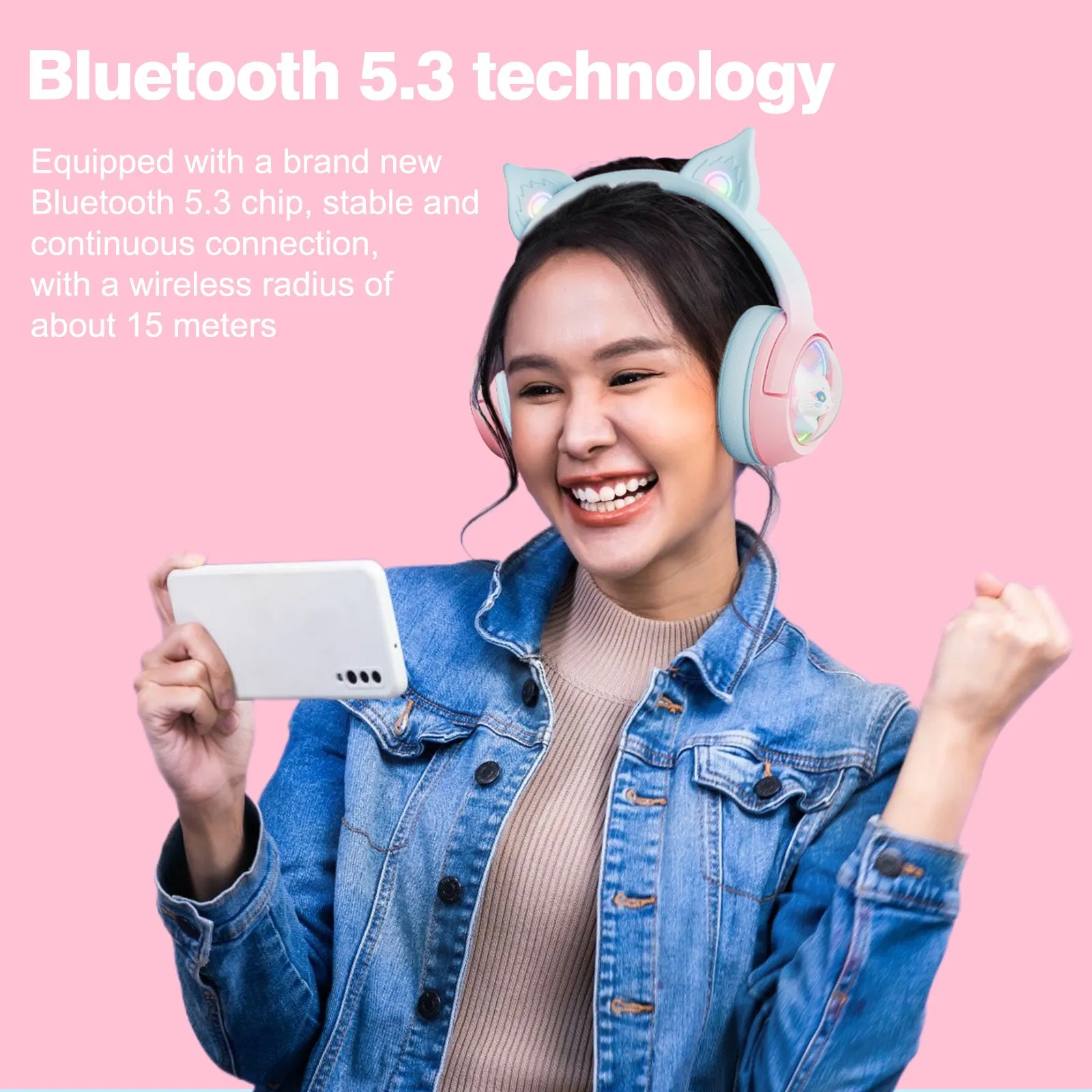 ONIKUMA B5 Gradient 2.4G Wireless Bluetooth Wired 3-mode Linghu Headphones, RGB Switch Headset