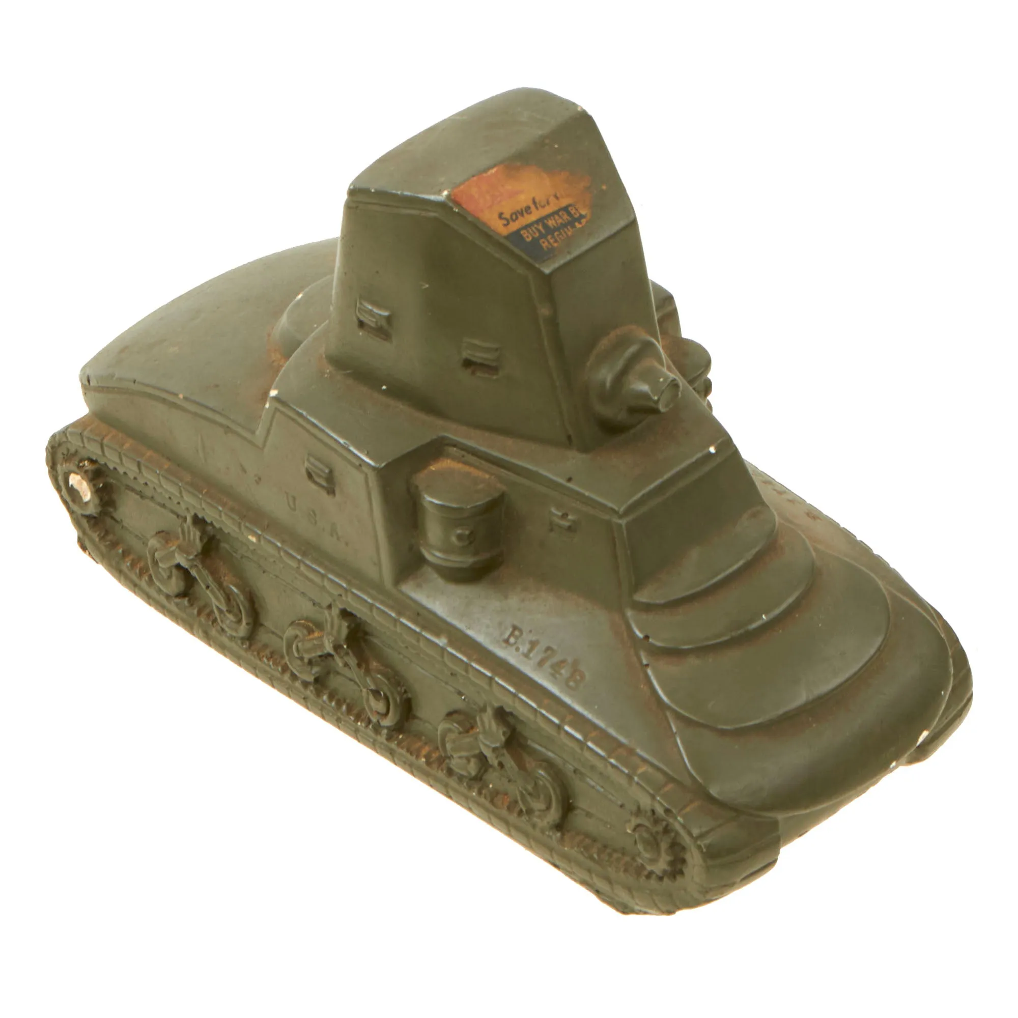 Original U.S. WWII Plaster TANK BANK by the Novelty Manufacturing Company of New York