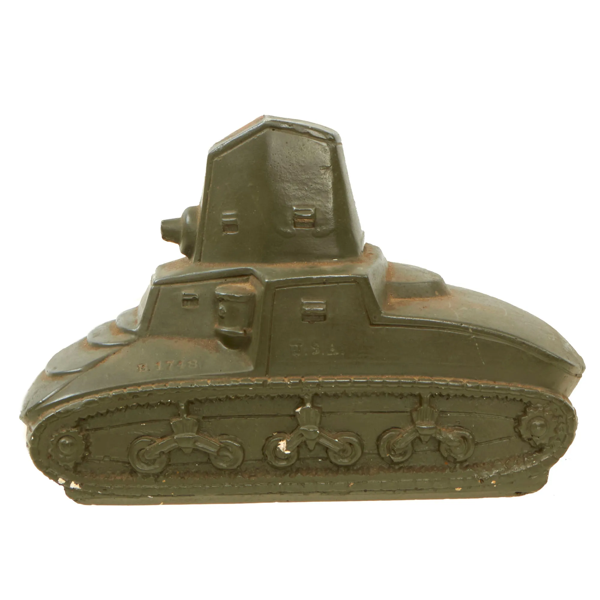 Original U.S. WWII Plaster TANK BANK by the Novelty Manufacturing Company of New York