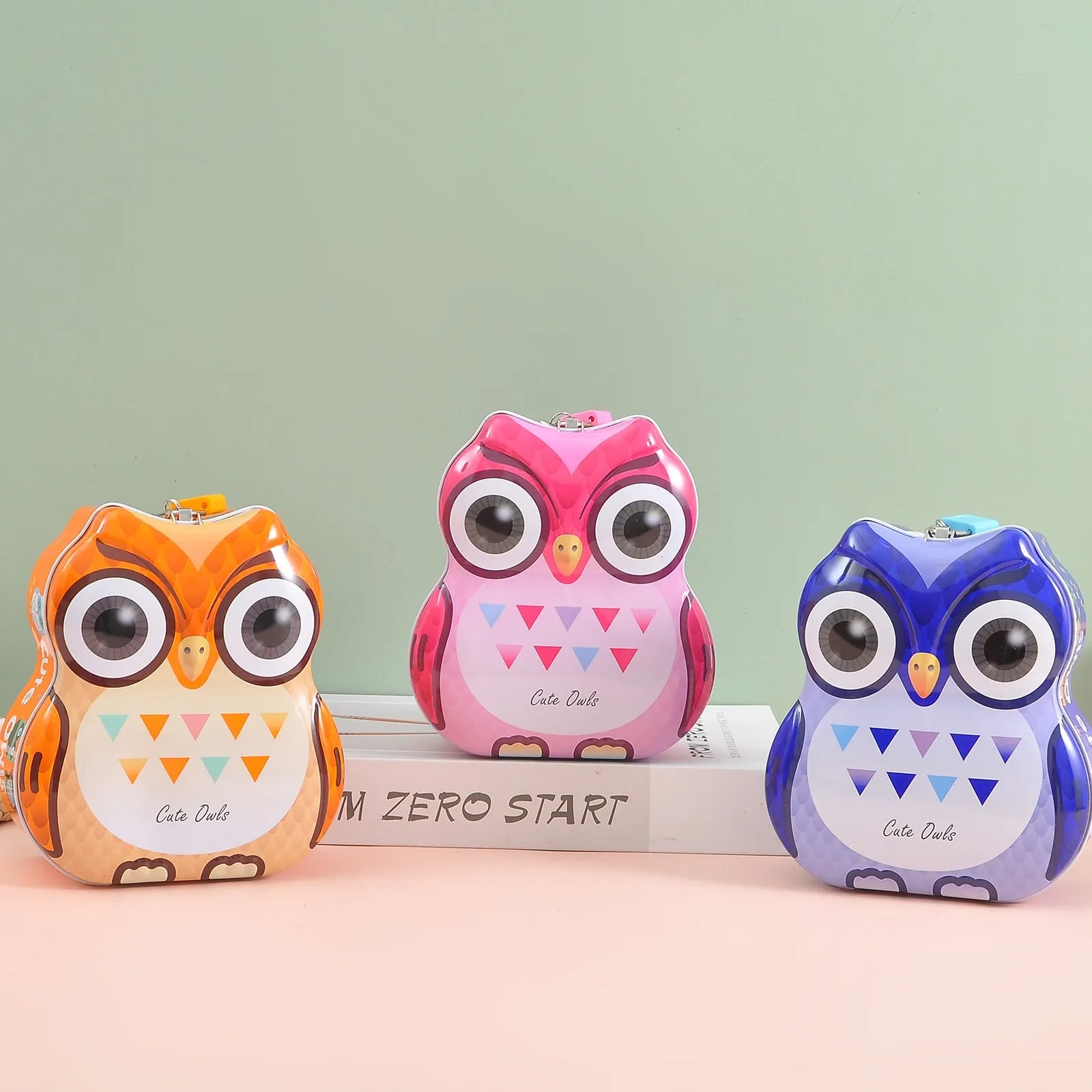 Owl Shape Fancy Metal Money Box.