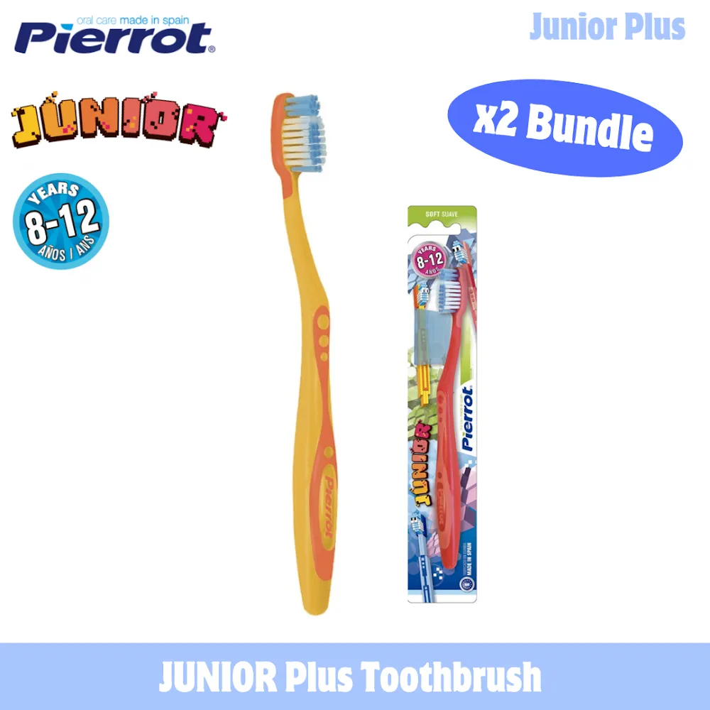 Pierrot Junior Plus Toothbrush Soft (Age 8-12) (Bundle of 2)