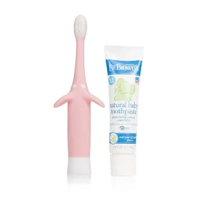 Pink Toothbrush and Toothpaste