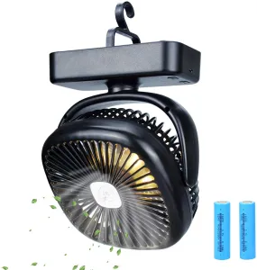 Portable Battery Camping Fan with LED Lantern Rechargeable Fan