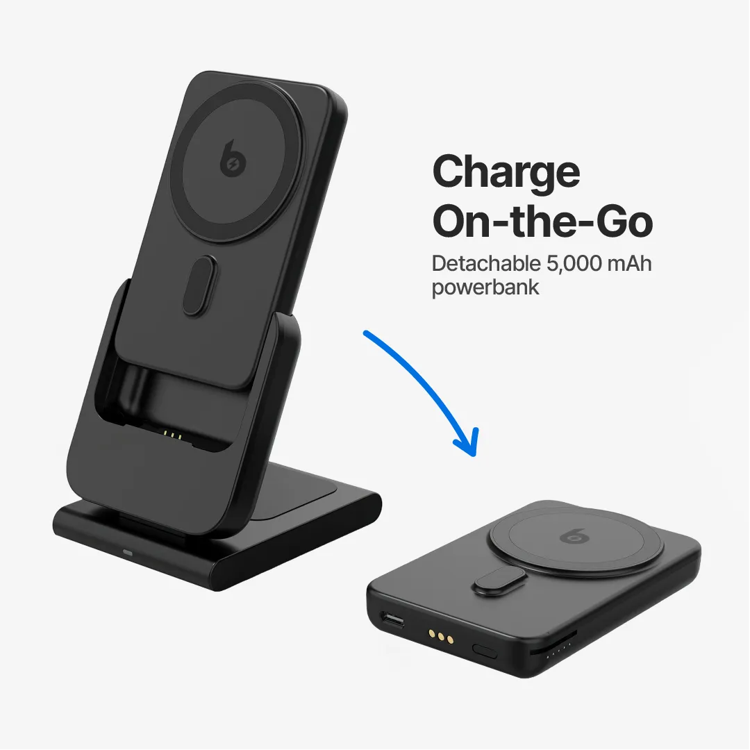 PowerMag 3-in-1 Magnetic Wireless Charger with Stand