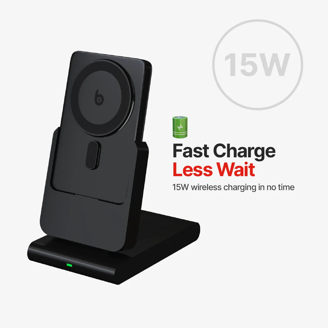 PowerMag 3-in-1 Magnetic Wireless Charger with Stand