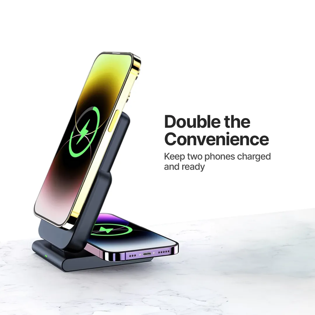 PowerMag 3-in-1 Magnetic Wireless Charger with Stand