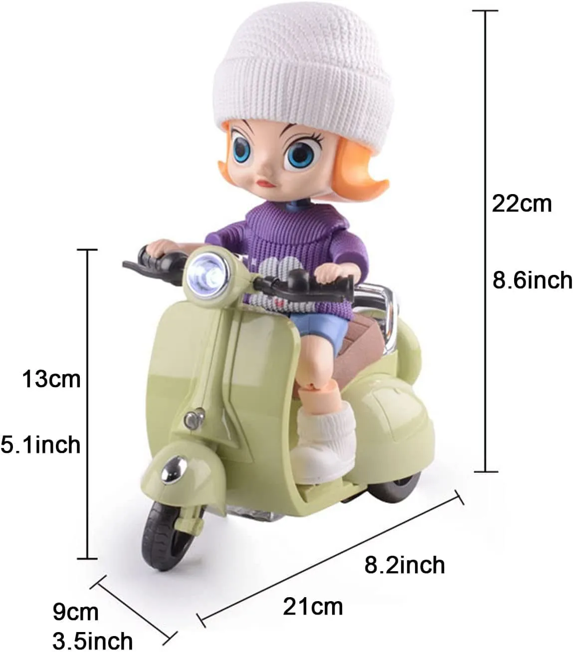 PRIME DEALS Stunt Scooter Bump & Go 360 Degree Rotating Spot Stunt Scooter Dancing Motorcycle Toy with Flashing Light & Sound Musical Bicycle Toys for Kids Tricycle Toy with Swing Action Stand Mode.