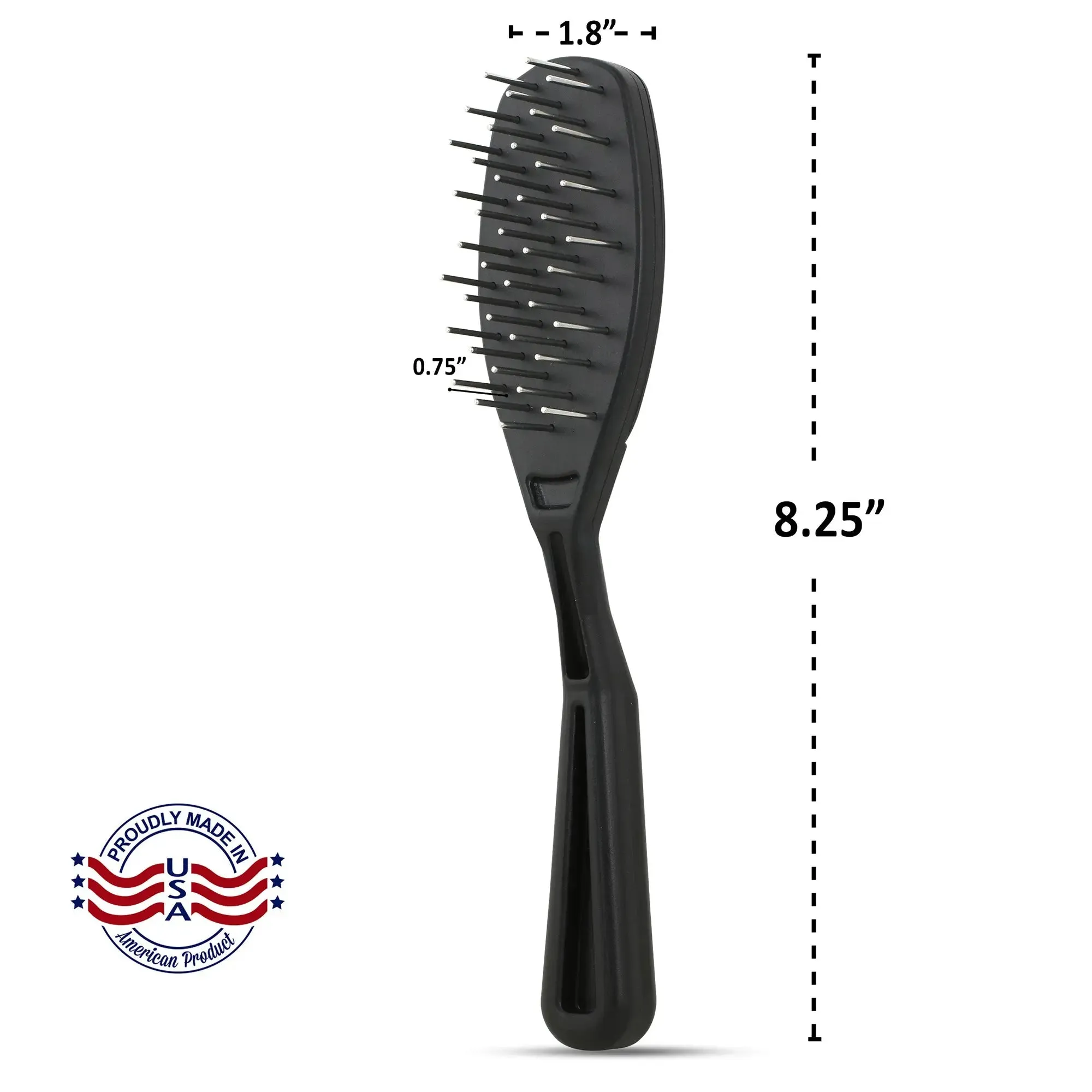 PRO Detangle Brush with Rotating Stainless-Steel Pins - decreases hair damage