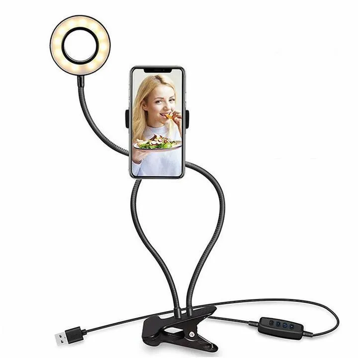 Professional Selfie Ring Light and Cell Phone Holder Stand for Live Streaming