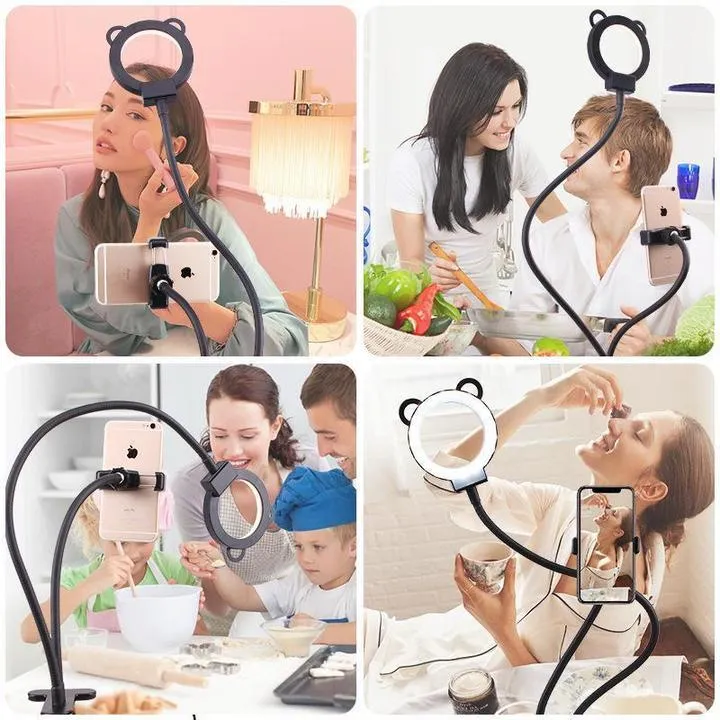 Professional Selfie Ring Light and Cell Phone Holder Stand for Live Streaming