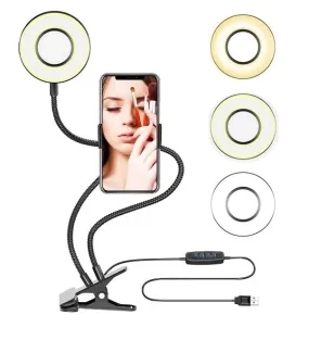 Professional Selfie Ring Light and Cell Phone Holder Stand for Live Streaming