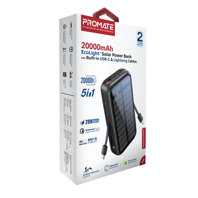 PROMATE POWERBANK SOLAR 20000MAH