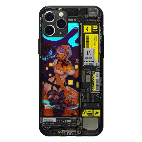 Pumpkin Girl Industrial LED Case for iPhone