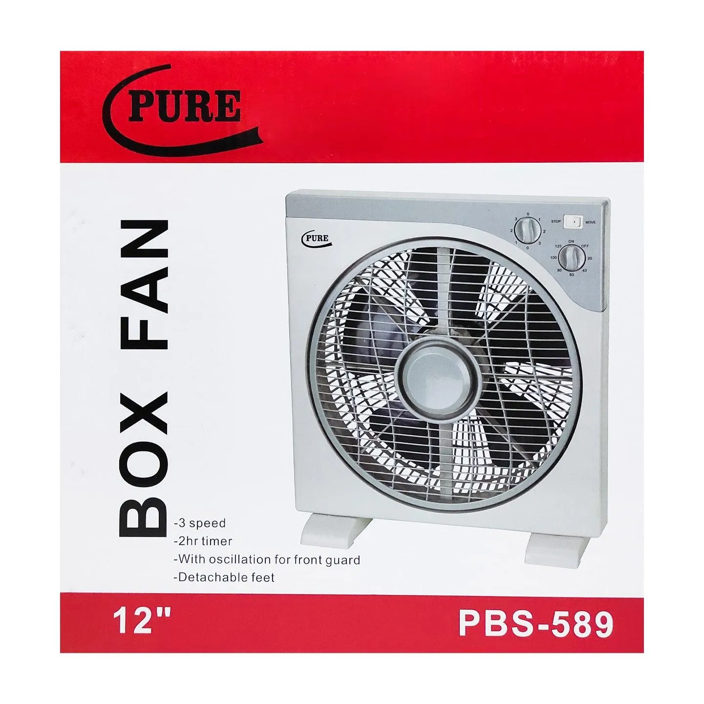 Pure 12inch Electric Portable Table Fan With 5 Blade PBS-589