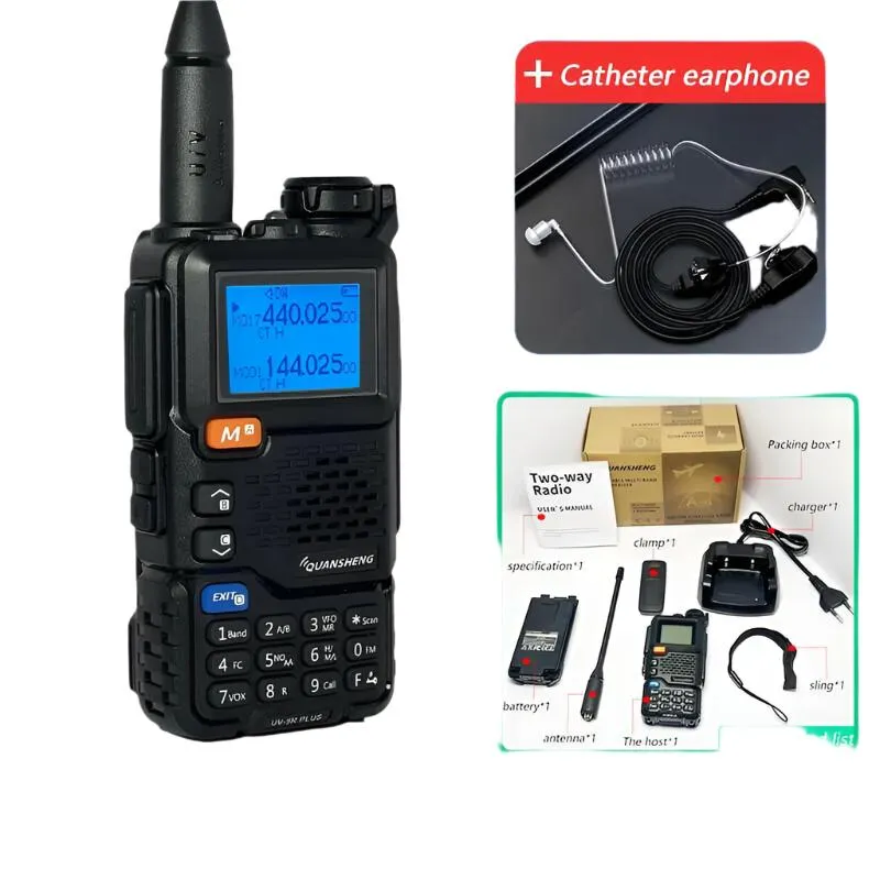 Quansheng UV-5R PLUS Walkie Talkie 5W Air Band Radio  Charge UHF VHF DTMF FM Scrambler NOAA Wireless Frequency Two Way CB Radio