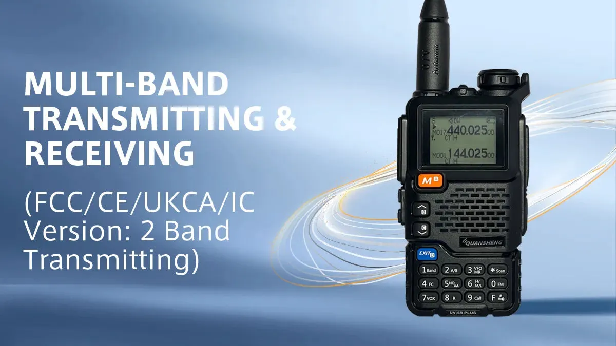 Quansheng UV-5R PLUS Walkie Talkie 5W Air Band Radio  Charge UHF VHF DTMF FM Scrambler NOAA Wireless Frequency Two Way CB Radio