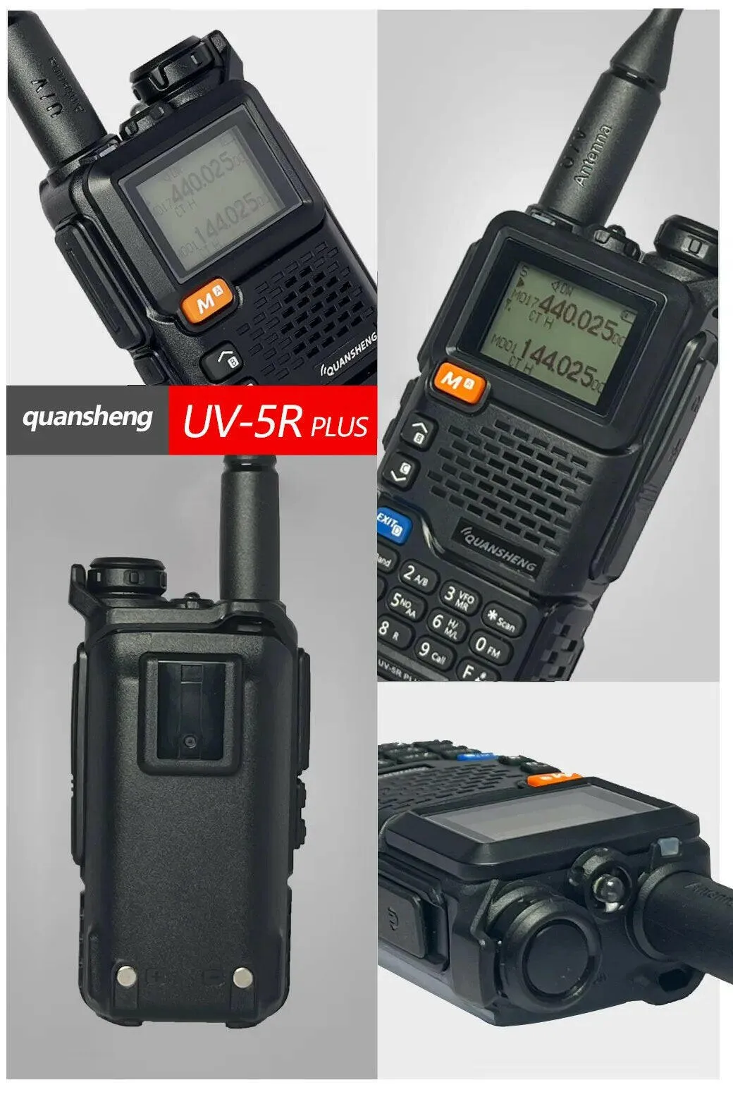 Quansheng UV-5R PLUS Walkie Talkie 5W Air Band Radio  Charge UHF VHF DTMF FM Scrambler NOAA Wireless Frequency Two Way CB Radio