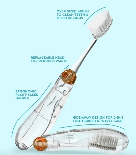 Radius Tour Travel Brush w/ Replaceable Head