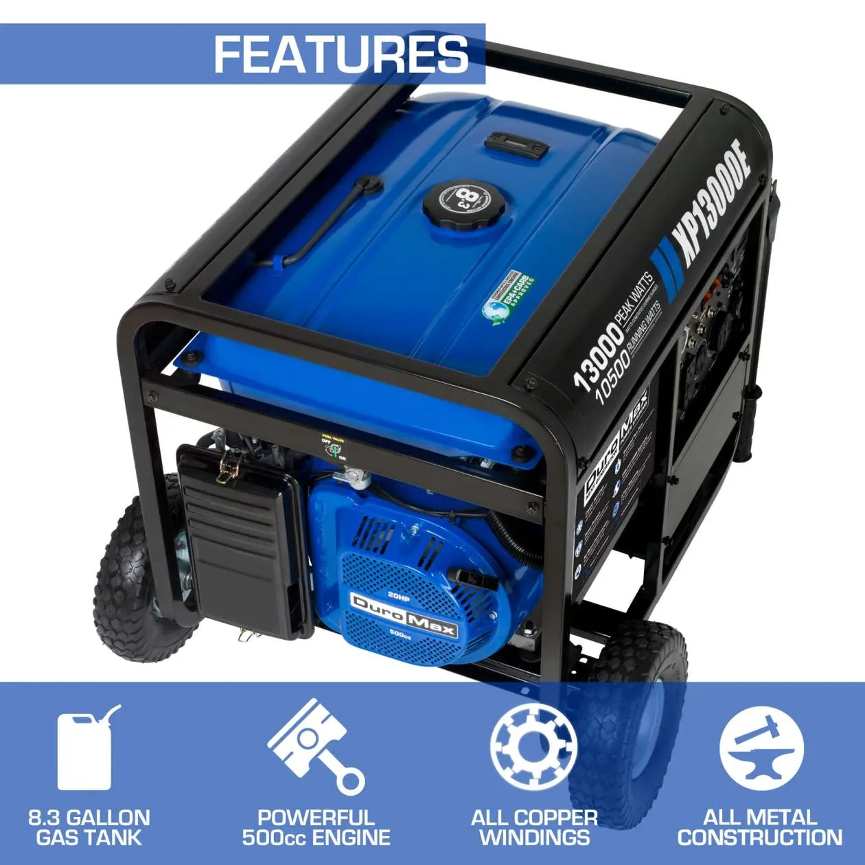 REFURB DuroMax XP13000E 13,000 Watt Gasoline Generator (Grade A)