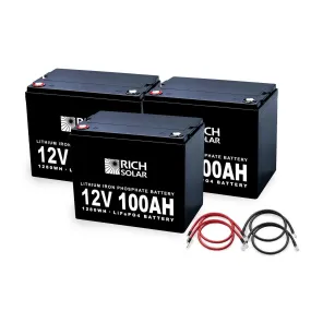 Rich Solar 12V 300AH 3.8kWh Lithium Battery Bank