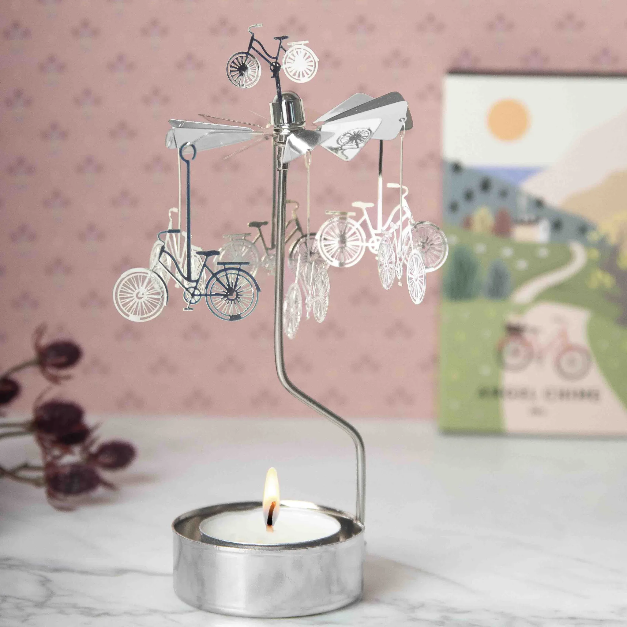 Rotating Candle Holder - Bikes