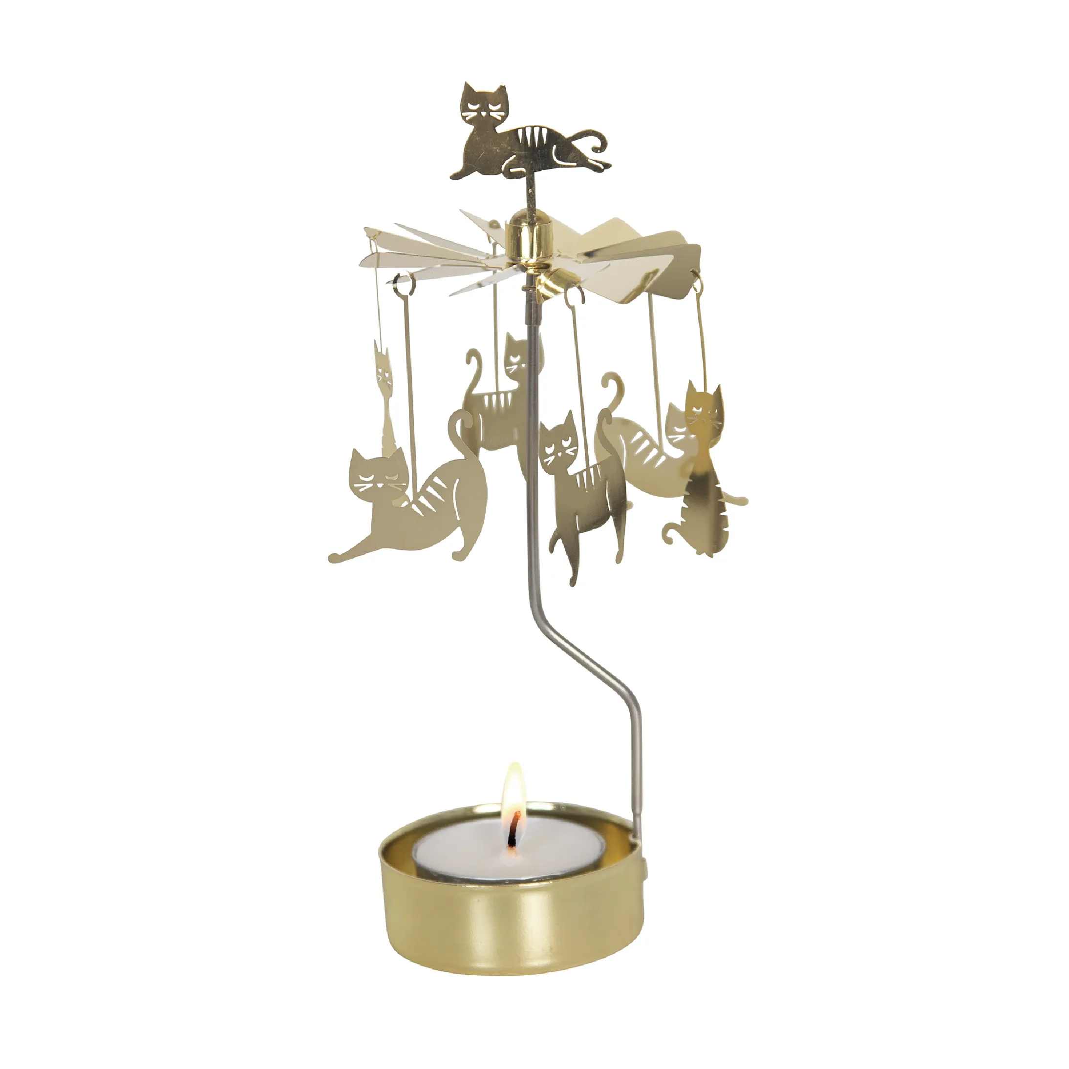 Rotating Candle Holder - Cat Family