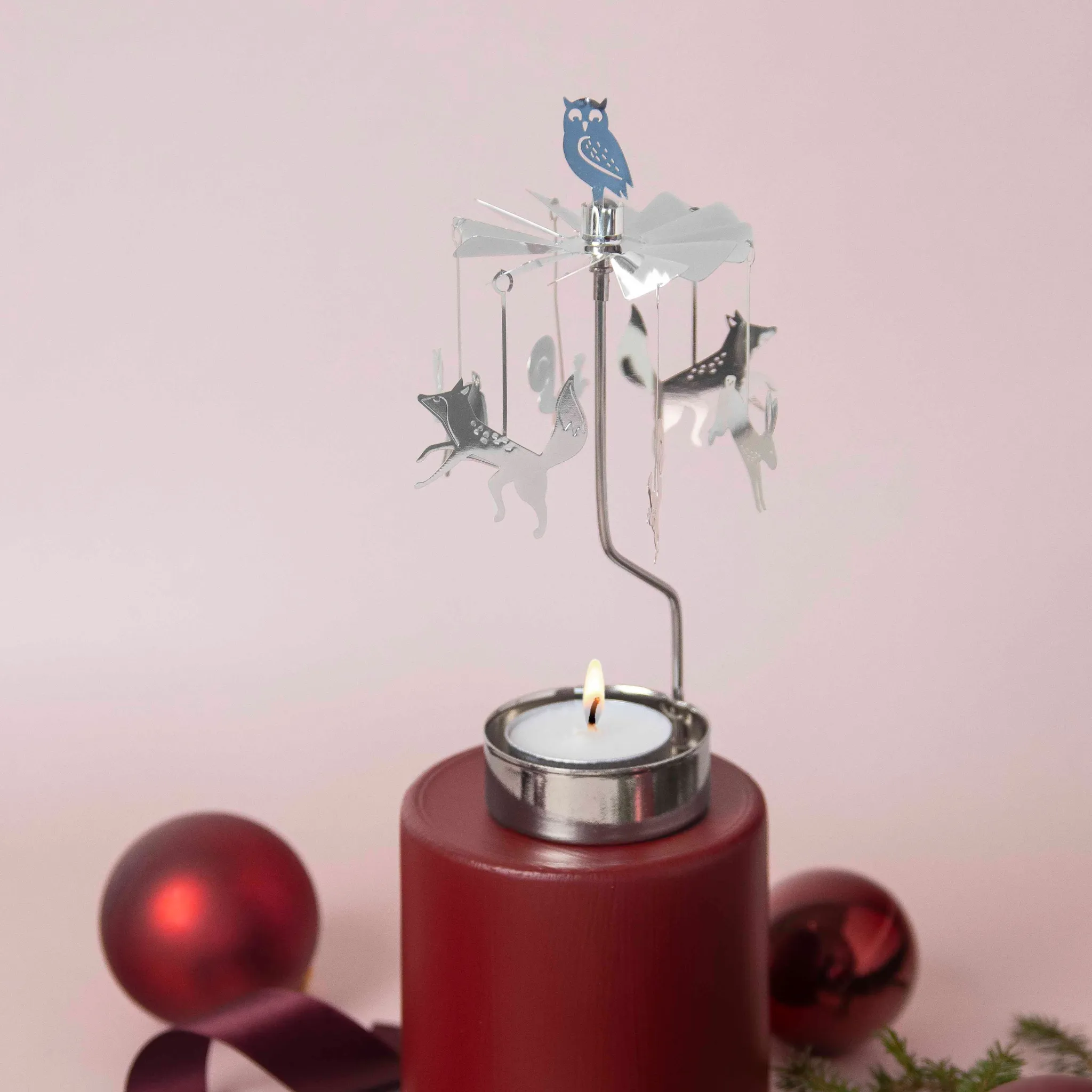 Rotating Candle Holder - Forest Animals