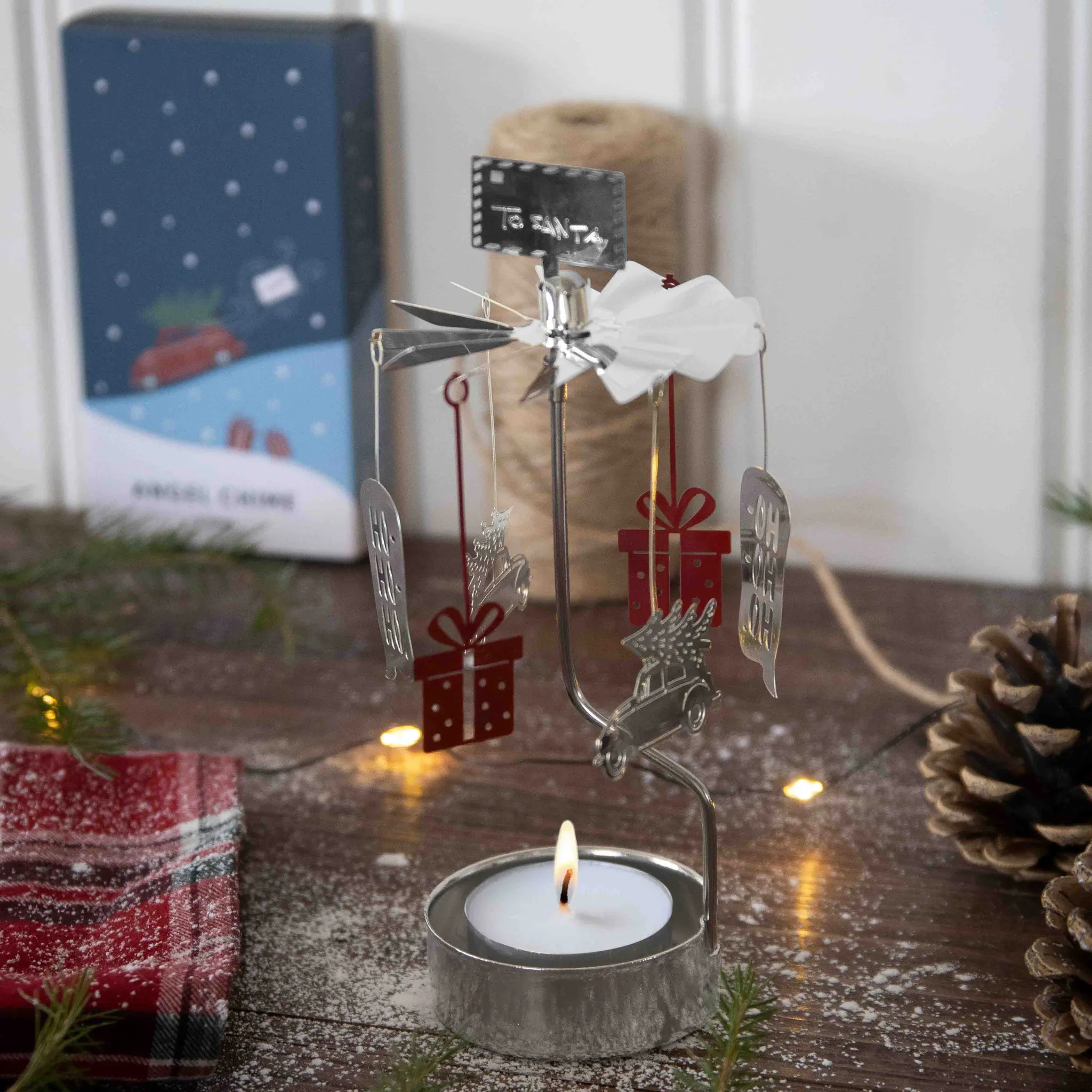 Rotating Candle Holder Letter to Santa