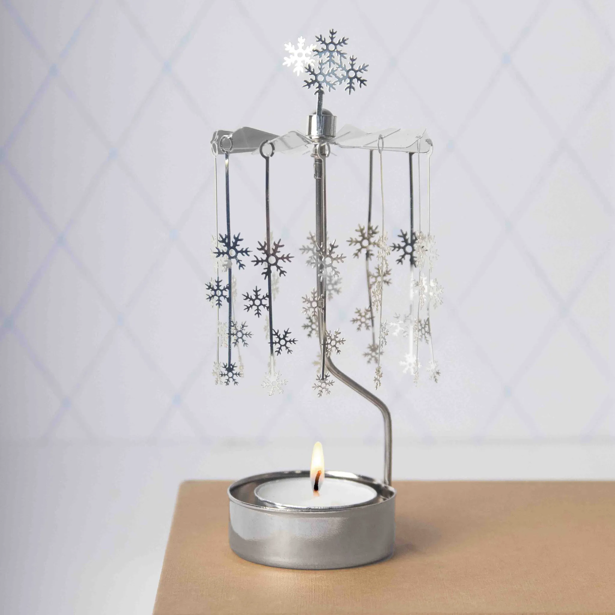 Rotating Candle Holder - Small Snowflakes