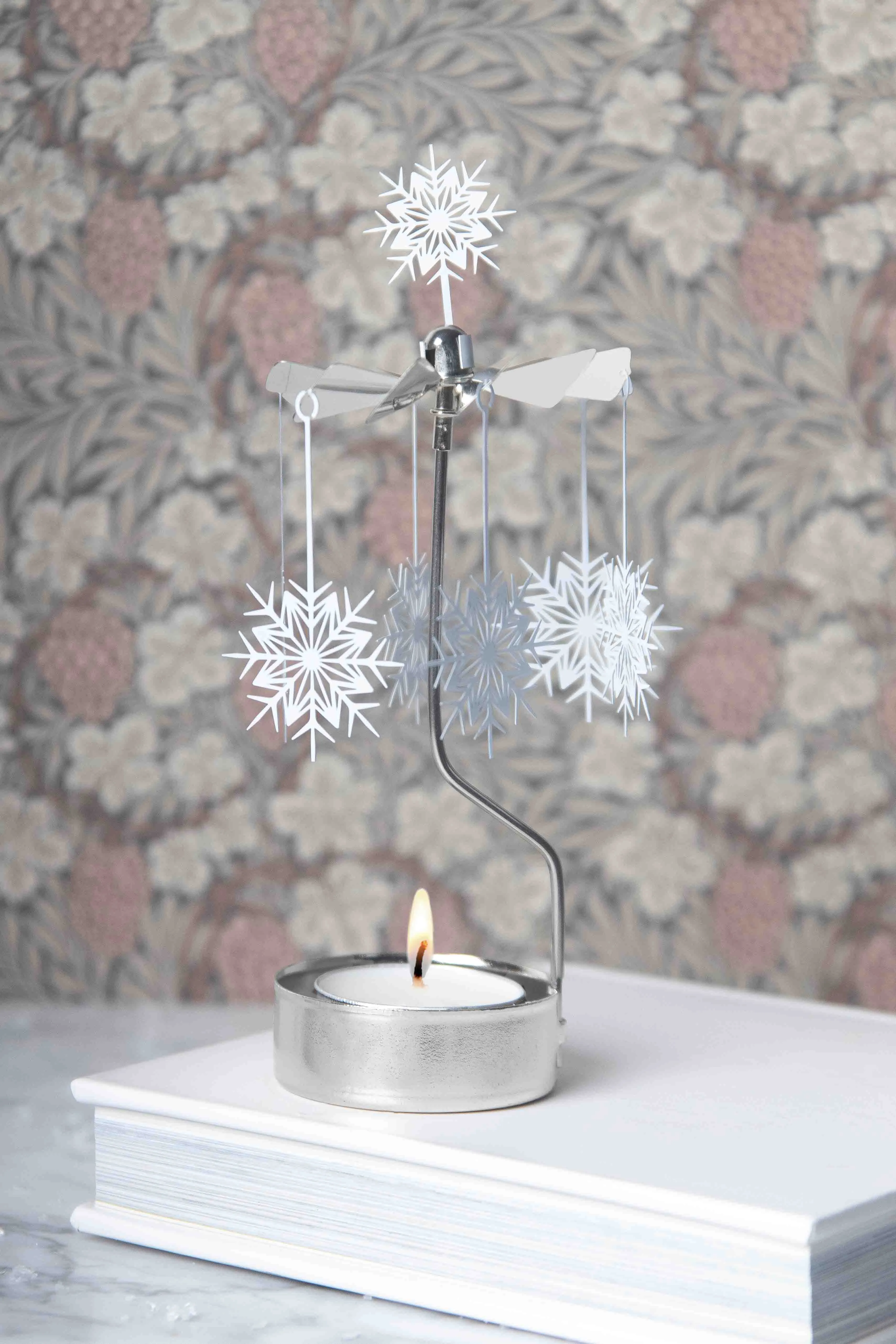 Rotating Candle Holder - White Star