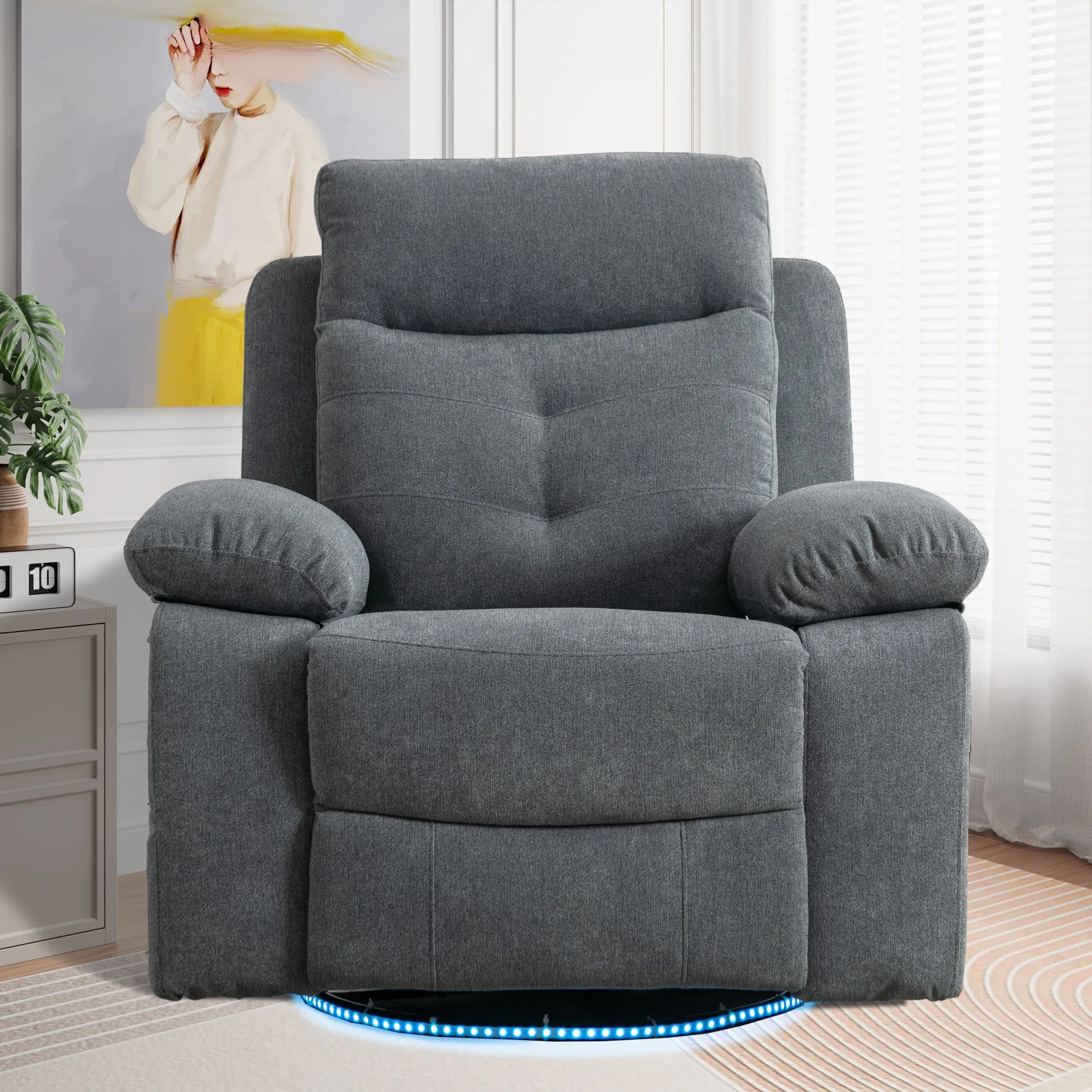 Rotating Electric Recliner Sofa with speaker & LED light