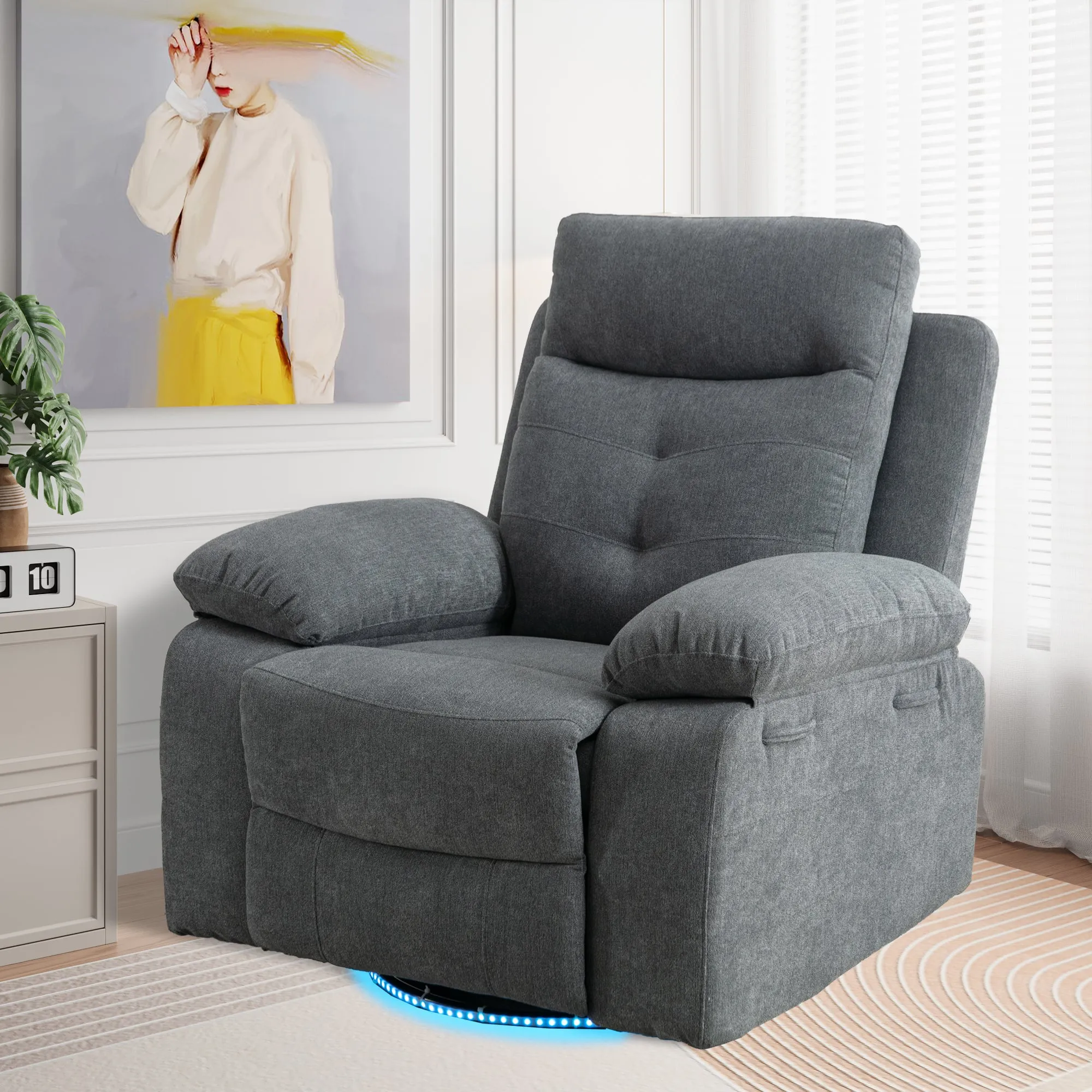 Rotating Electric Recliner Sofa with speaker & LED light