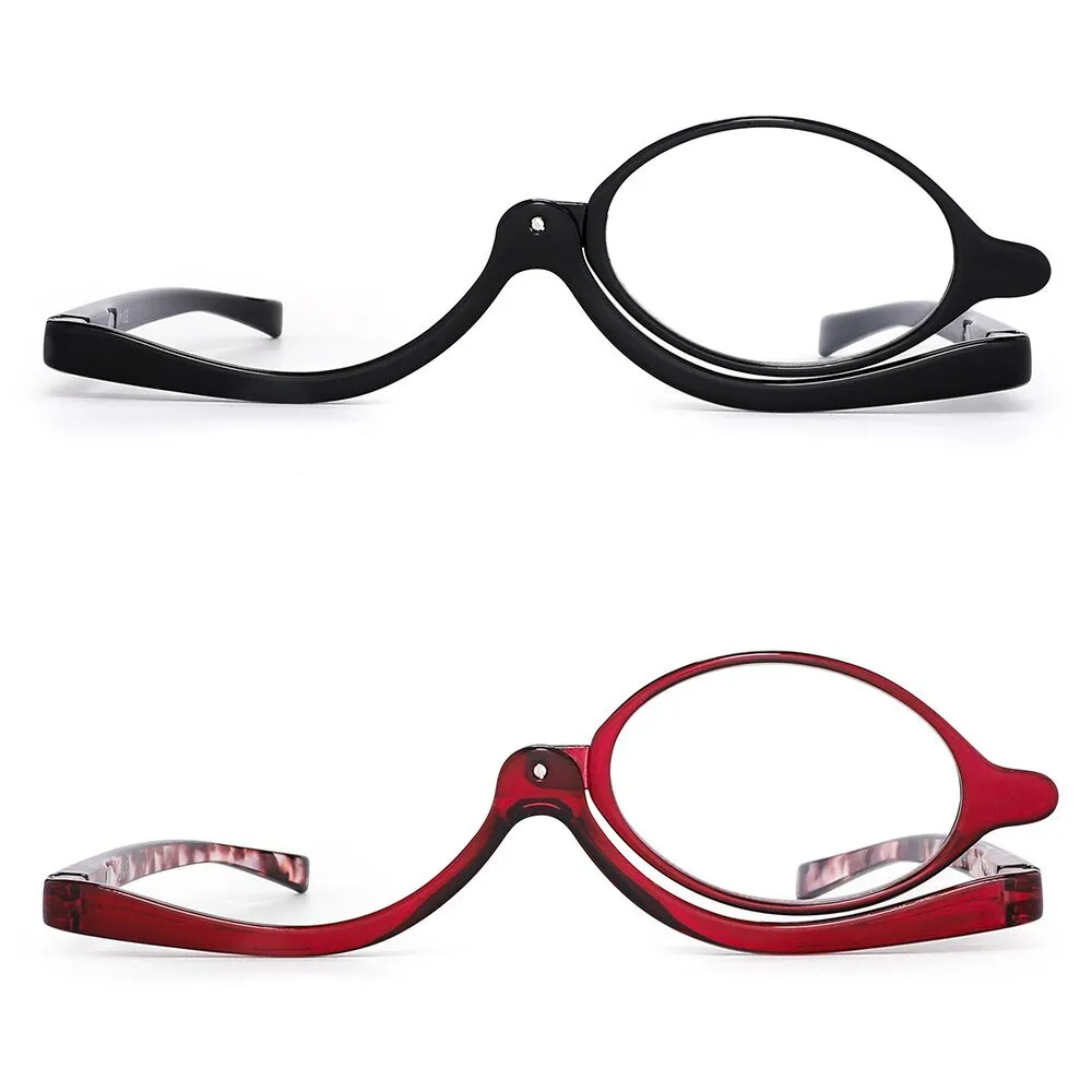 Rotating Makeup Reading Glasses - Magnifying Flip Down Cosmetic Readers for Women