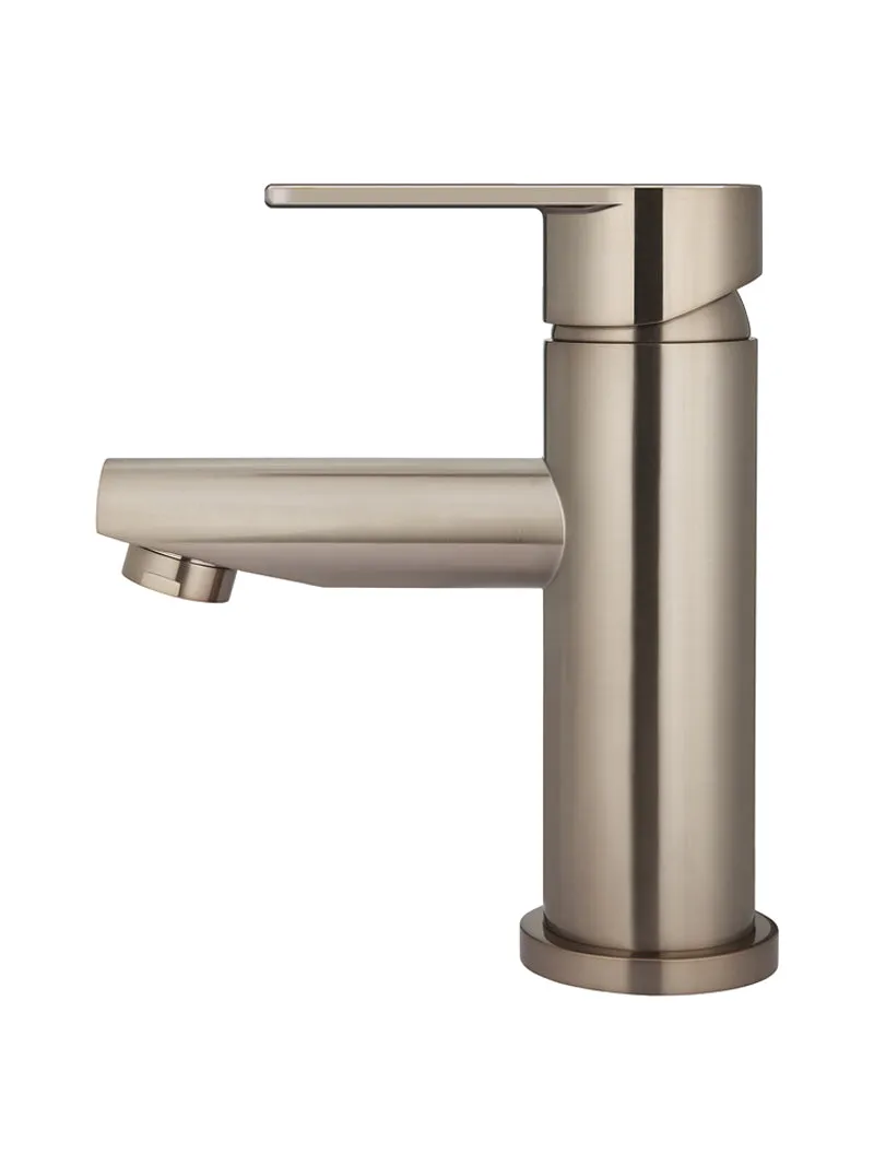 Round Paddle Basin Mixer - Champagne