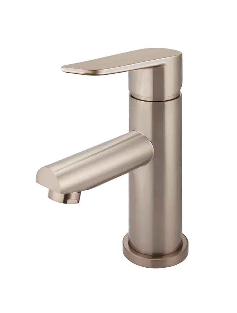 Round Paddle Basin Mixer - Champagne