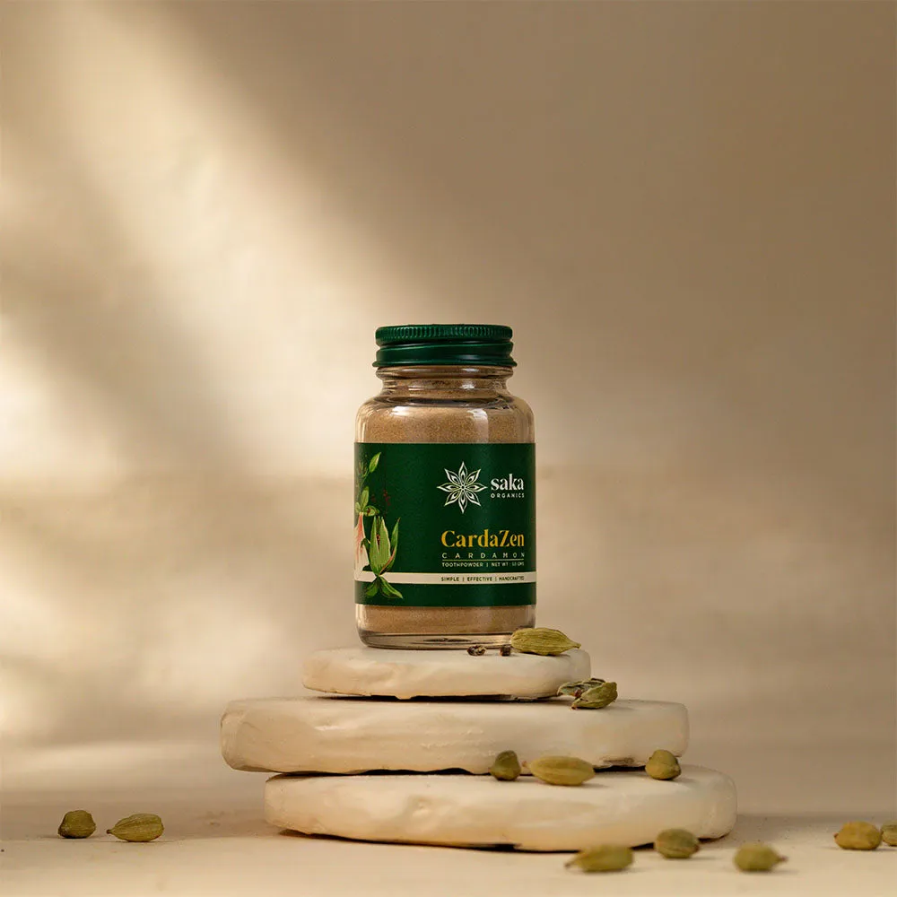 Saka - CardaZen | Handmade Cardamom Toothpowder | Natural Oral Care (50gms)