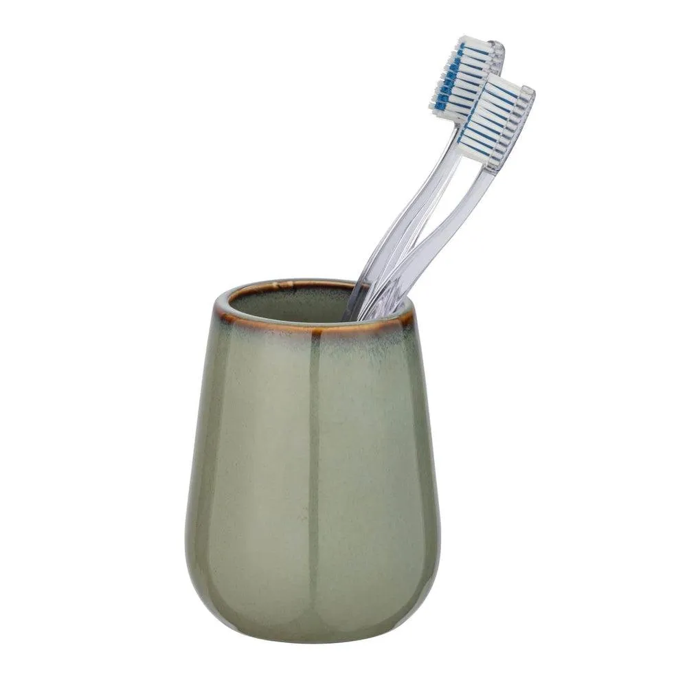 Sirmione Ceramic Toothbrush Tumbler Reactive Green