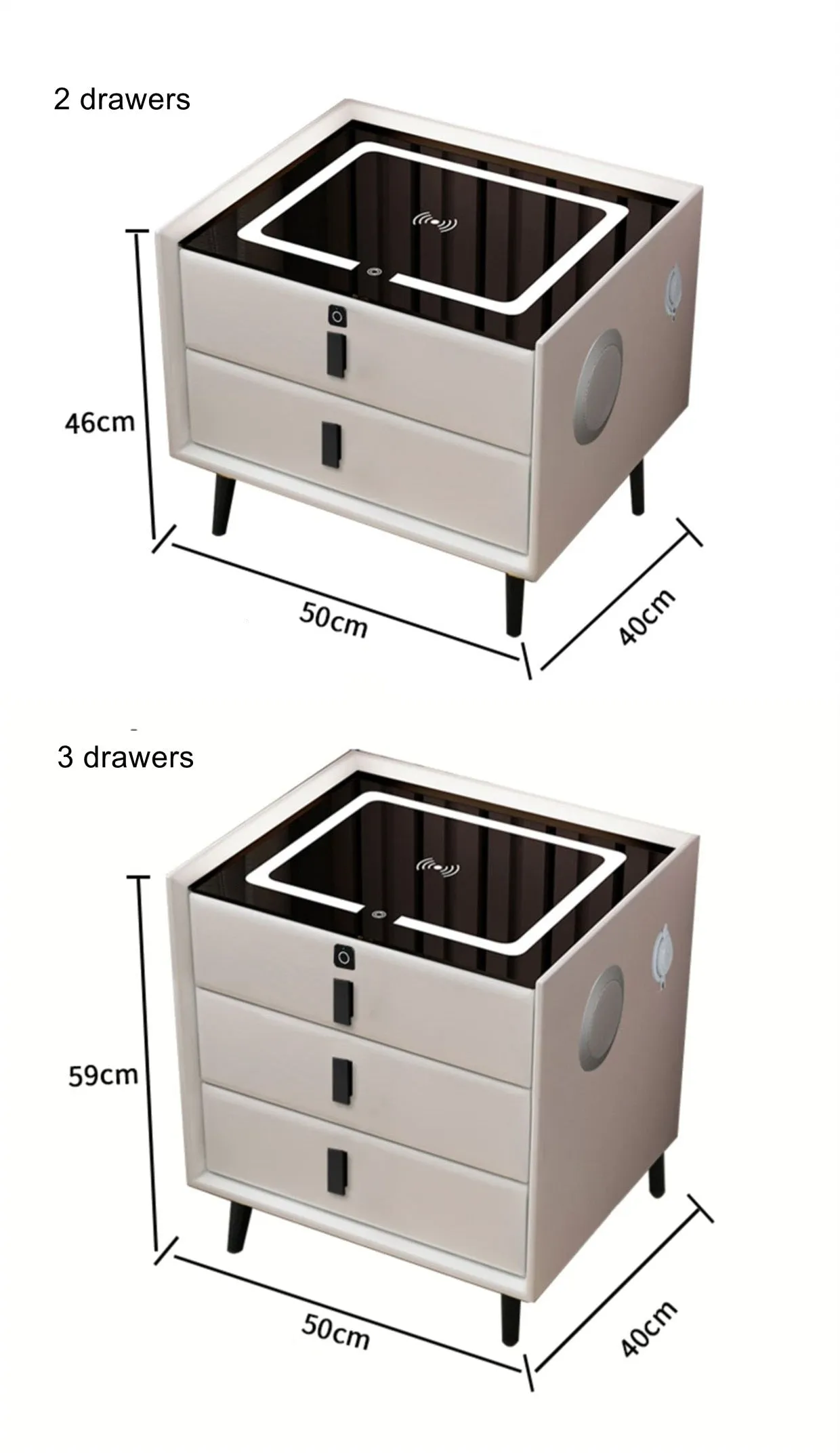 Smart LED Nightstand with Wireless Charging Pad