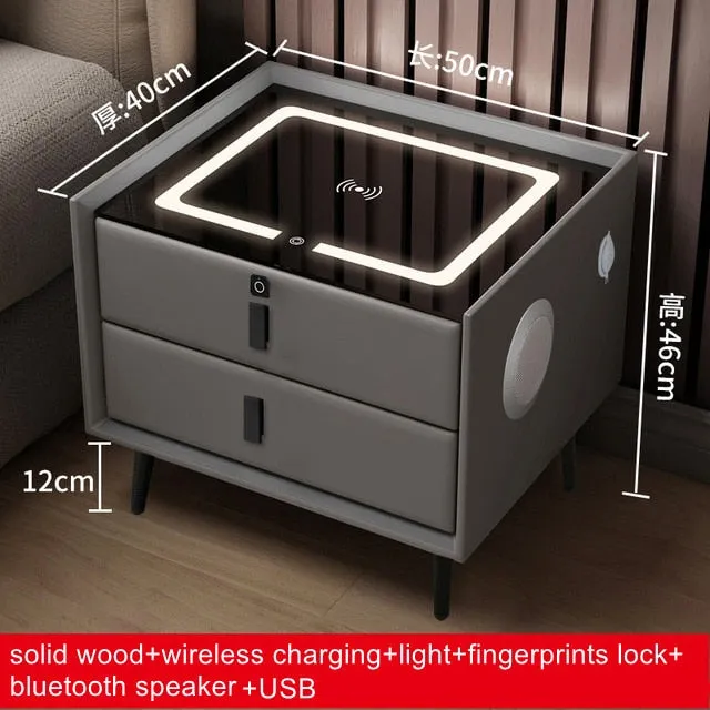 Smart LED Nightstand with Wireless Charging Pad