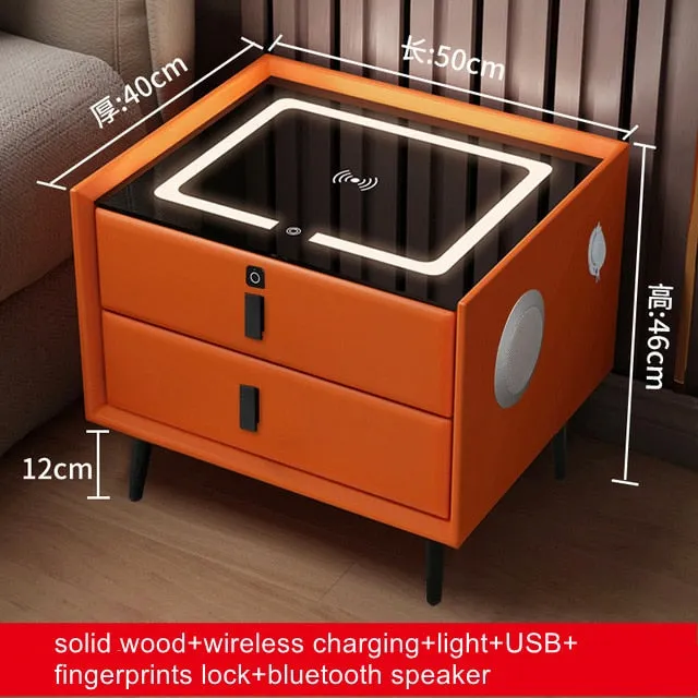 Smart LED Nightstand with Wireless Charging Pad